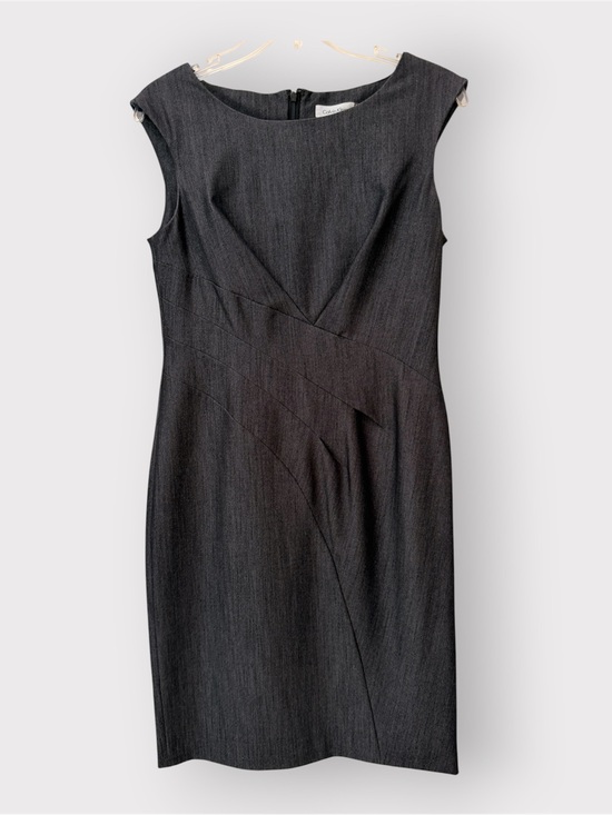 Calvin Klein Dresses & Skirts - Calvin Klein Charcoal Sheath Dress, Professional Style, Font Pleating, Sz 6
